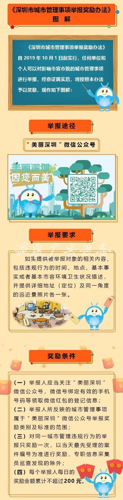 舉報亂貼小廣告、垃路燈燈箱圾桶破損等現(xiàn)象，獎勵2