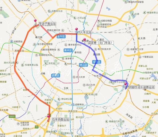 成都開行火車北站至東站廣告垃圾箱、石羊場客運(yùn)站公交接駁專線
