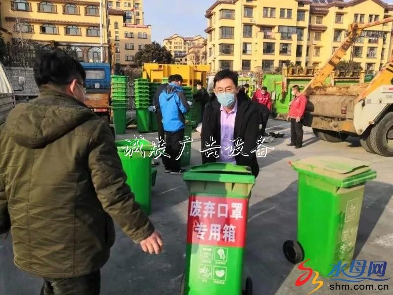 招遠(yuǎn)市區(qū)設(shè)置50個垃圾分類亭廢棄口罩專用垃圾箱