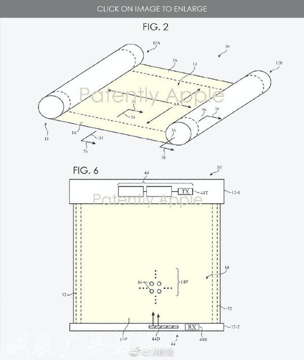 蘋果新專利手機：卷軸路燈燈箱式可滾動的柔性屏幕手機