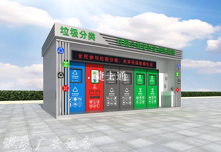 大型智能分類垃廣告燈箱圾收集點收集站